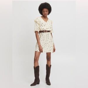 Atelier Reve | Donna | Cream | Floral | Dress |Ruffle Sleeves |Feminine |Size 38